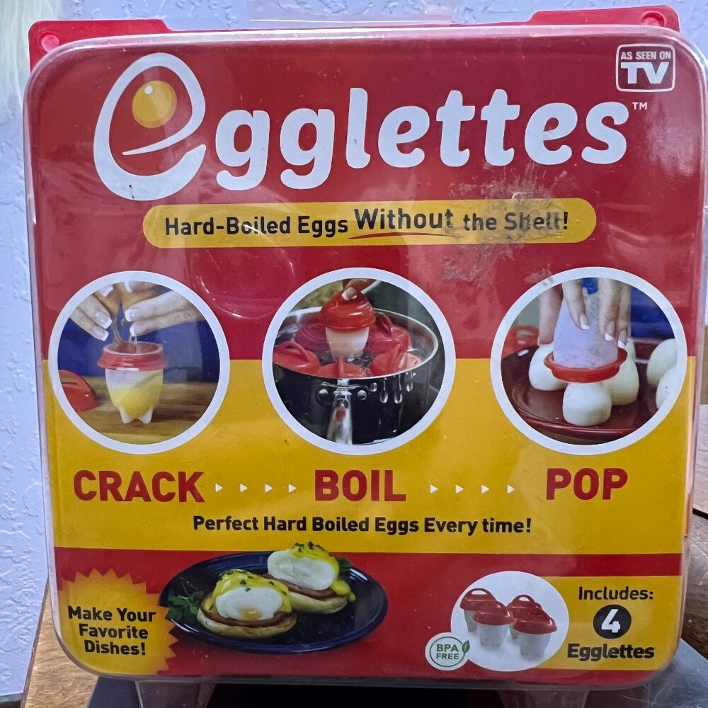 Egglettes hard boiled eggs without the shell set of 4 new!